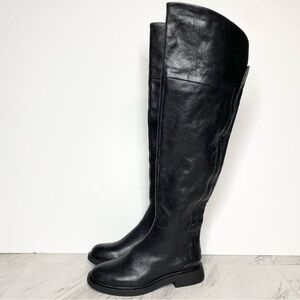 Franco Sarto Battina Black Leather Tall Boot 6 1/2 M